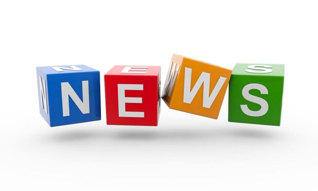 Illustration 3d letter blocks forming the word news