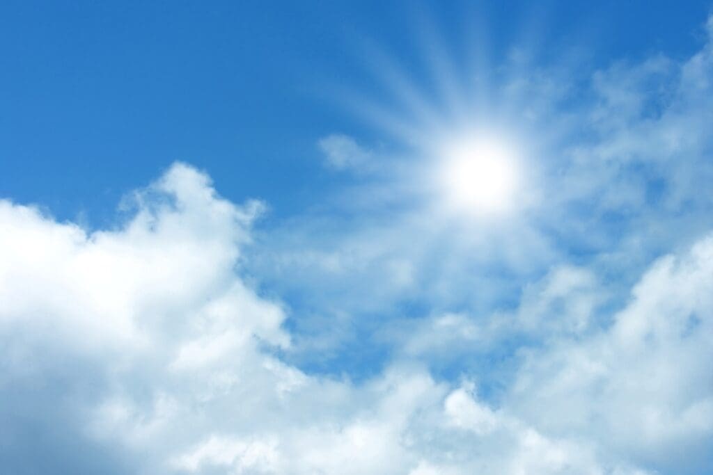 Image: Background of blue sky with white clouds