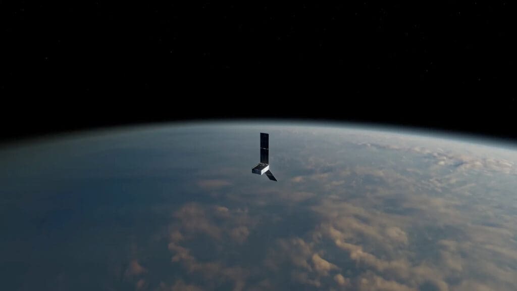 This artist’s concept depicts one of two PREFIRE CubeSats in orbit around Earth.