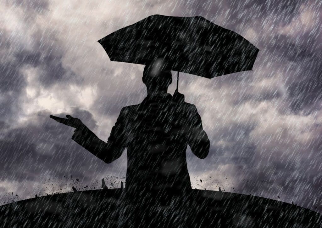 Image: Raining contract digital splashed drawing (s. weather control, climate change)