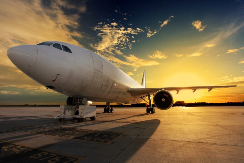 Image: Airplane at sunset