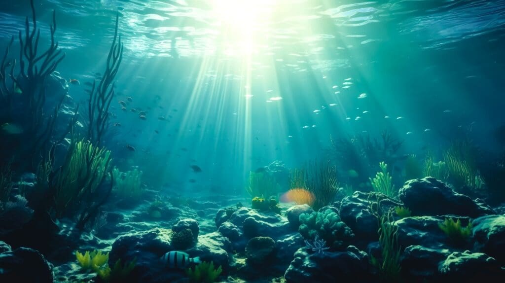 Image: Underwater world with fish and corals generative AI