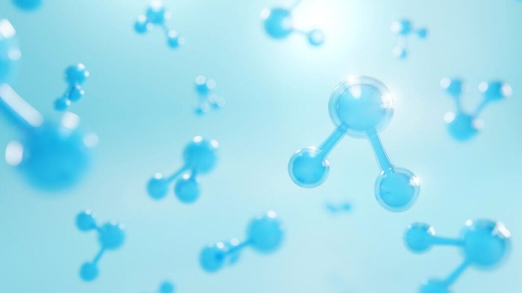 Image: hydrogen molecule illustration concept