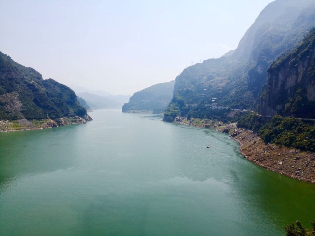 Image: In August 2022, part of the river bank at the Three Gorges Reservoir was exposed as the water level dropped due to insufficient rainfal