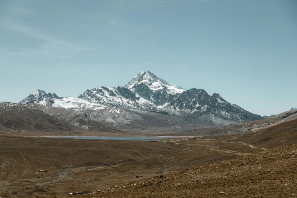 The summit of Huayna Potosí, a mountain near La Paz, Bolivia. Here we find the Zongo glacier, one of several in the tropical Andes Mountains, that are now smaller than at any point since the end of the last ice age 11,700 years ago, according to new research from UW–Madison researchers and their collaborators.