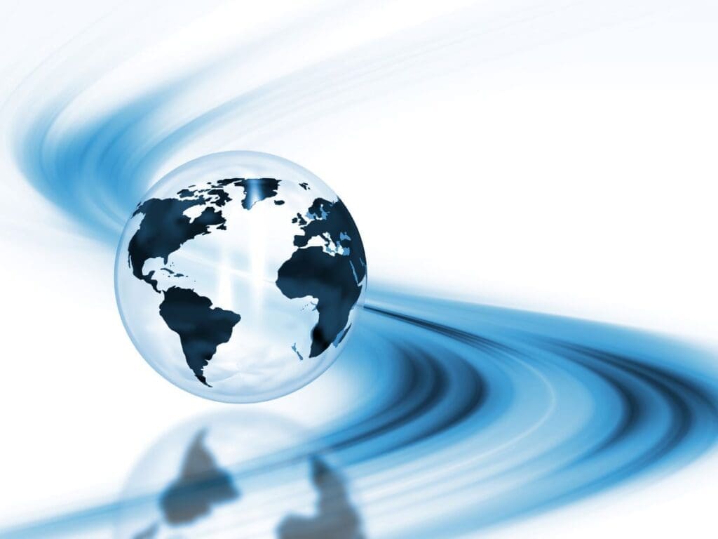 3D globe graphic (s. climate, flood, water)