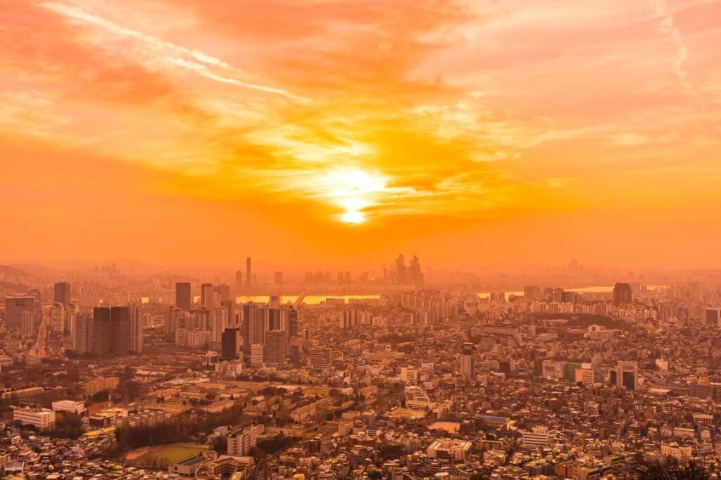 Beautiful landscape and cityscape of Seoul city