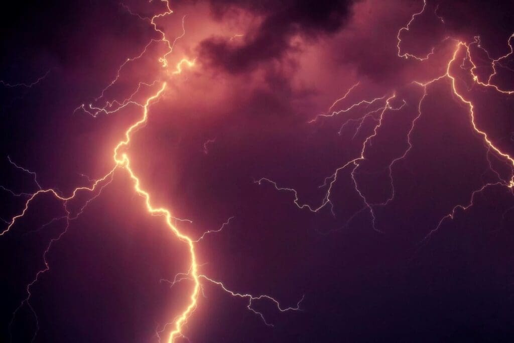 Image: lightning during night