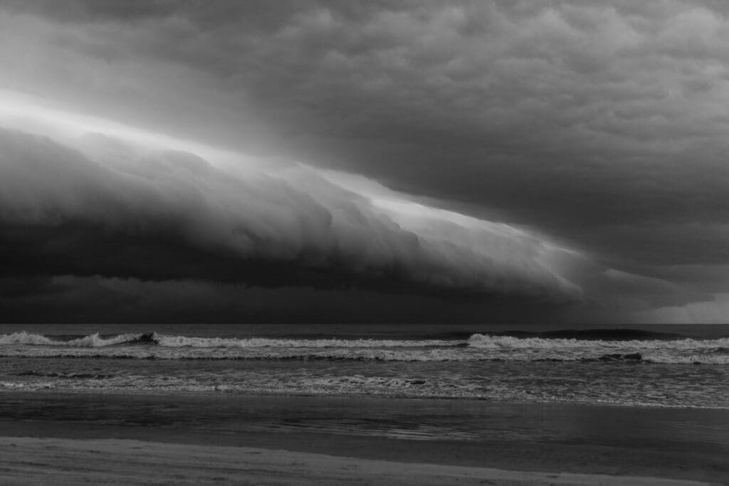 Image: Grayscale Photo of Ocean Waves
