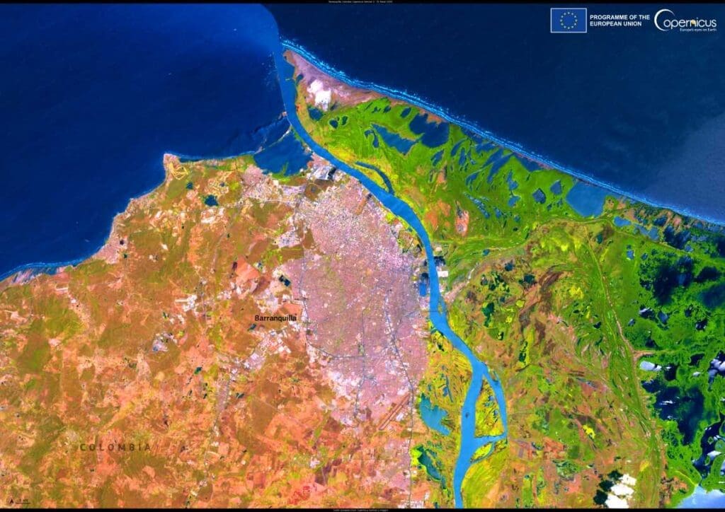 Satellite Image of Barranquilla, Colombia
