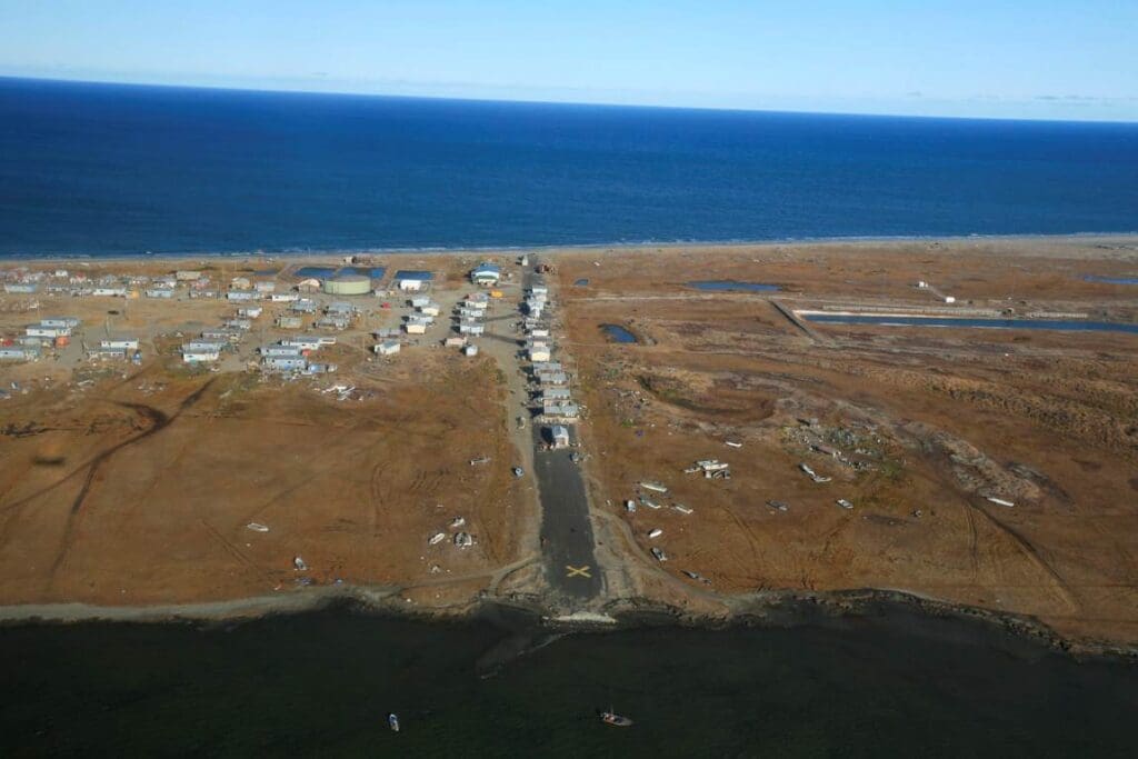 An Alaskan town facing erosion and sea level rise had to abandon its airport and repurpose the runway for housing