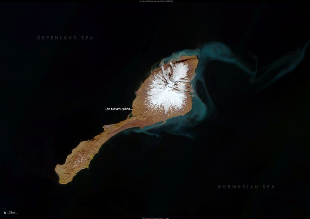 Satellite image: Jan Mayen island, Norway