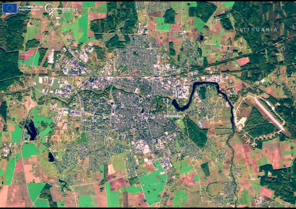 Satellite image: Panevėžys, Lithuania