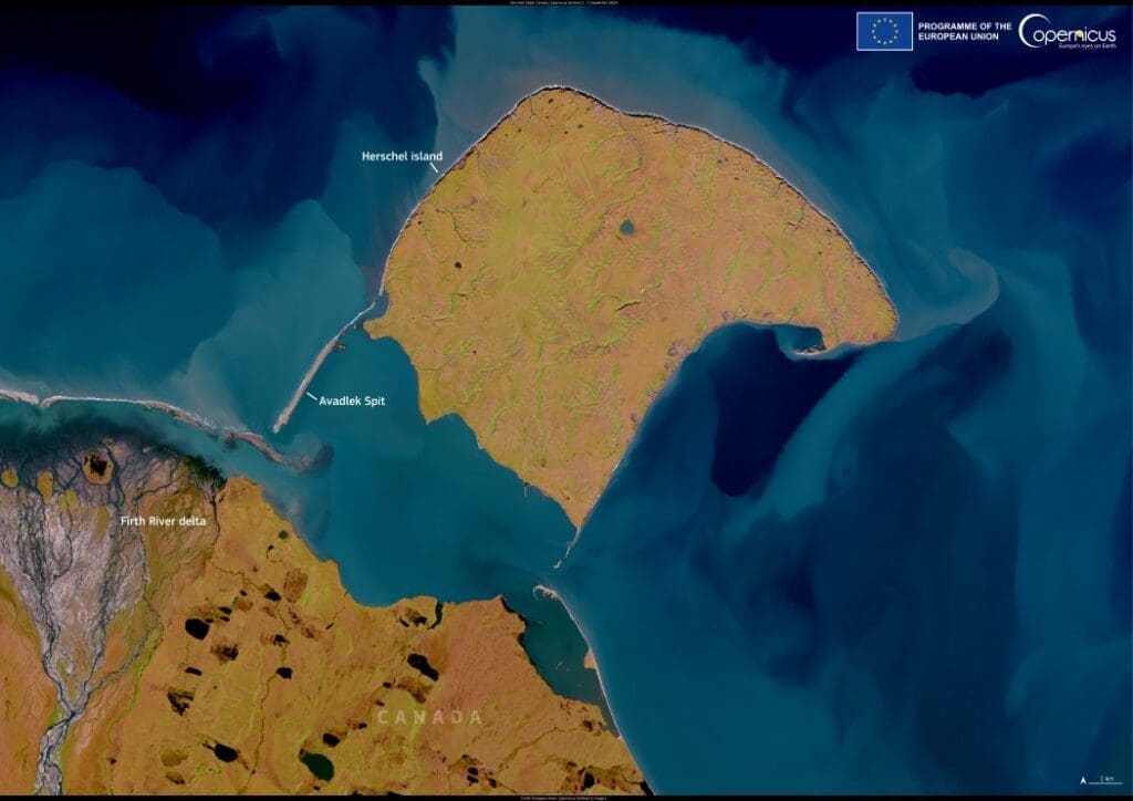 Satellite image: Herschel Island (Qikiqtaruk), Canada