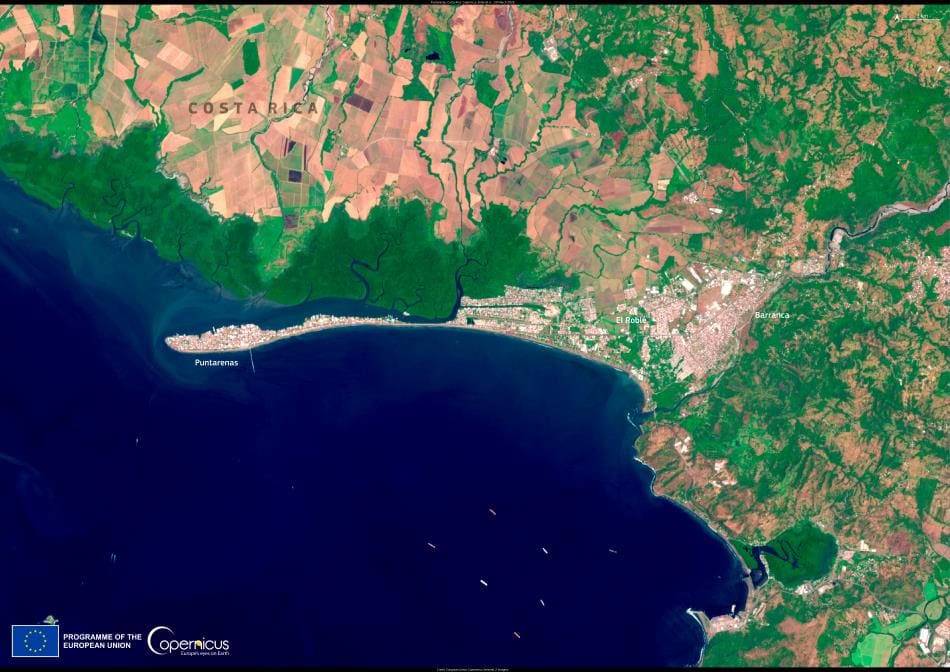 Satellite Image: Puntarenas, Costa Rica