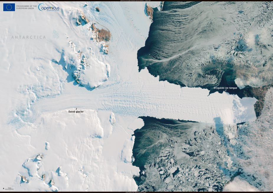 Satellite Image: David Glacier, Drygalski Ice Tongue, Antarctica
