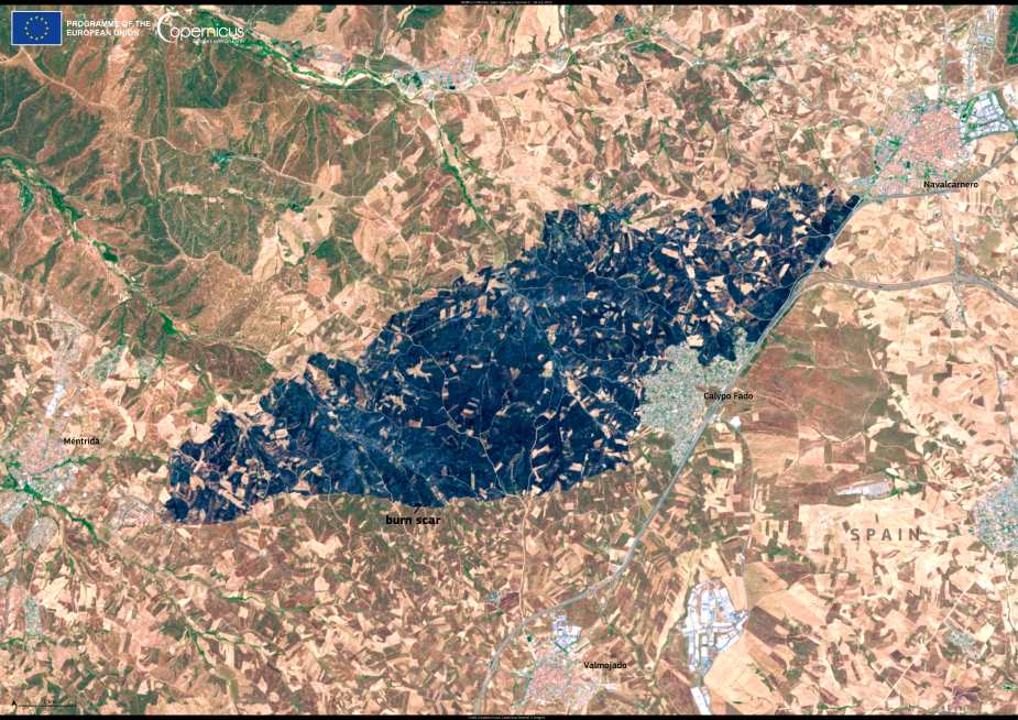 Satellite Image: Méntrida, Spain (s. wildfire)