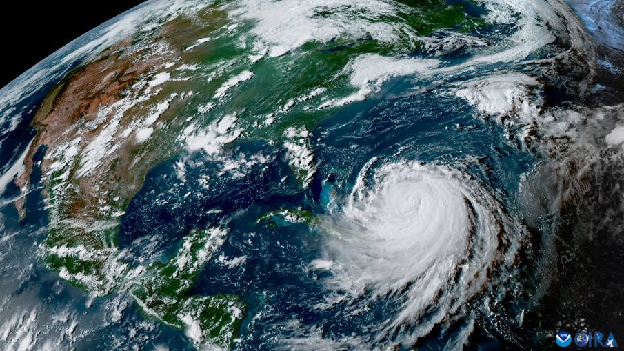 Satellite Image: Hurricane Erin Spirals North of the Caribbean