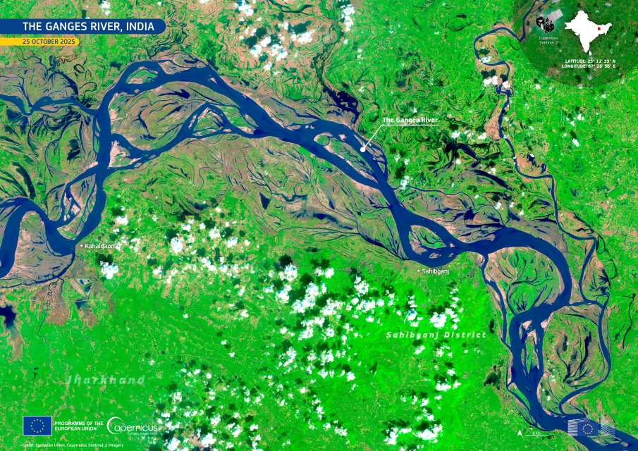 Satellite Image: The Ganges River, India
