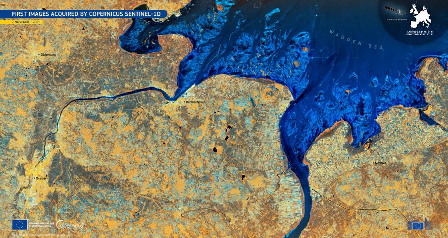 Image of the day: Radar view of northern Germany from Sentinel-1D