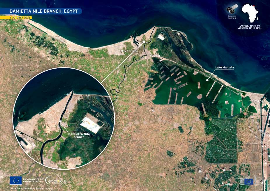 Satellite Image: Damietta Nile Branch, Nile Delta, Egypt