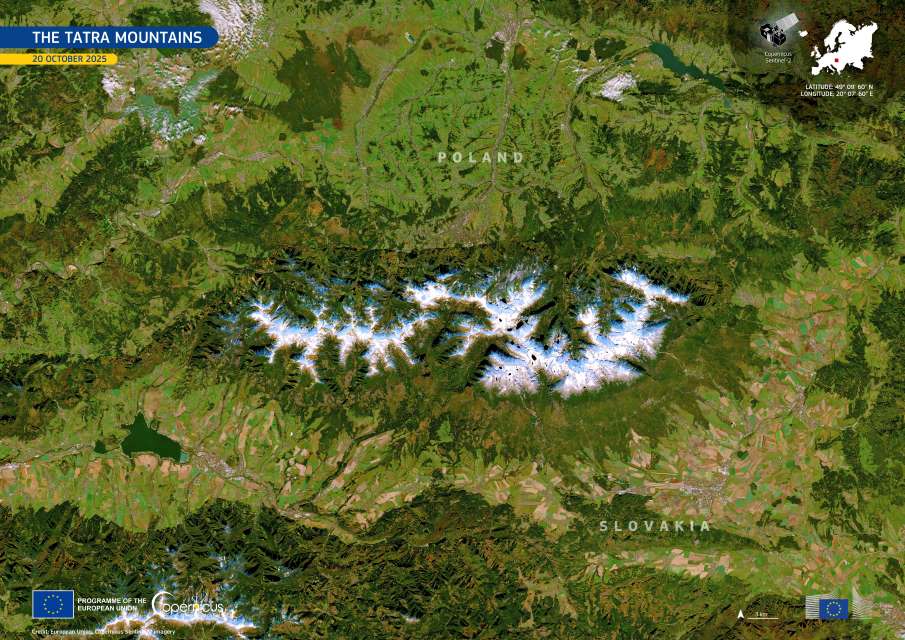 Satellite Image: The Tatra Mountains, Poland and Slovakia