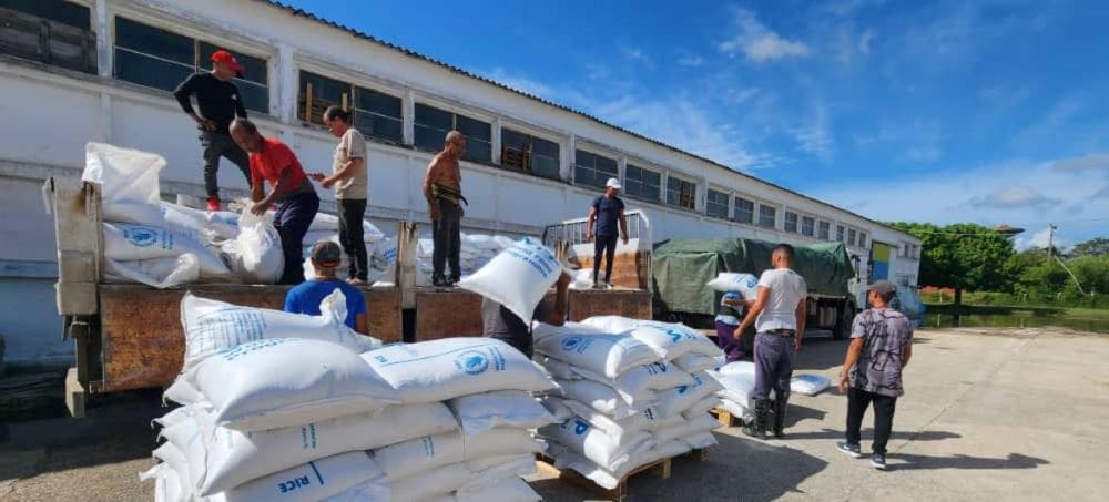 Image: Food aid is prepared for delivery by the World Food Programe to communities in Cuba affected by Hurricane Melissa