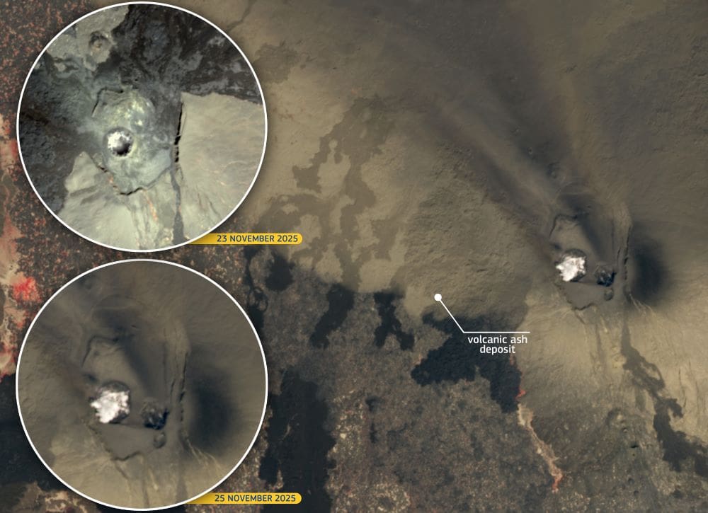 Satellite Images: Hayli Gubbi volcano, Ethiopia (s. new crater)