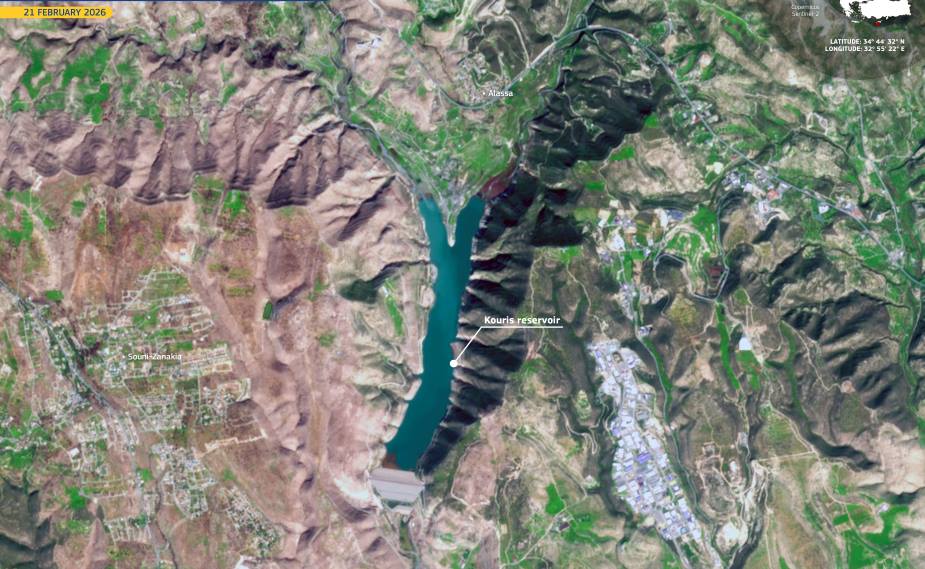 Satellite Image: Kouris reservoir, Cyprus