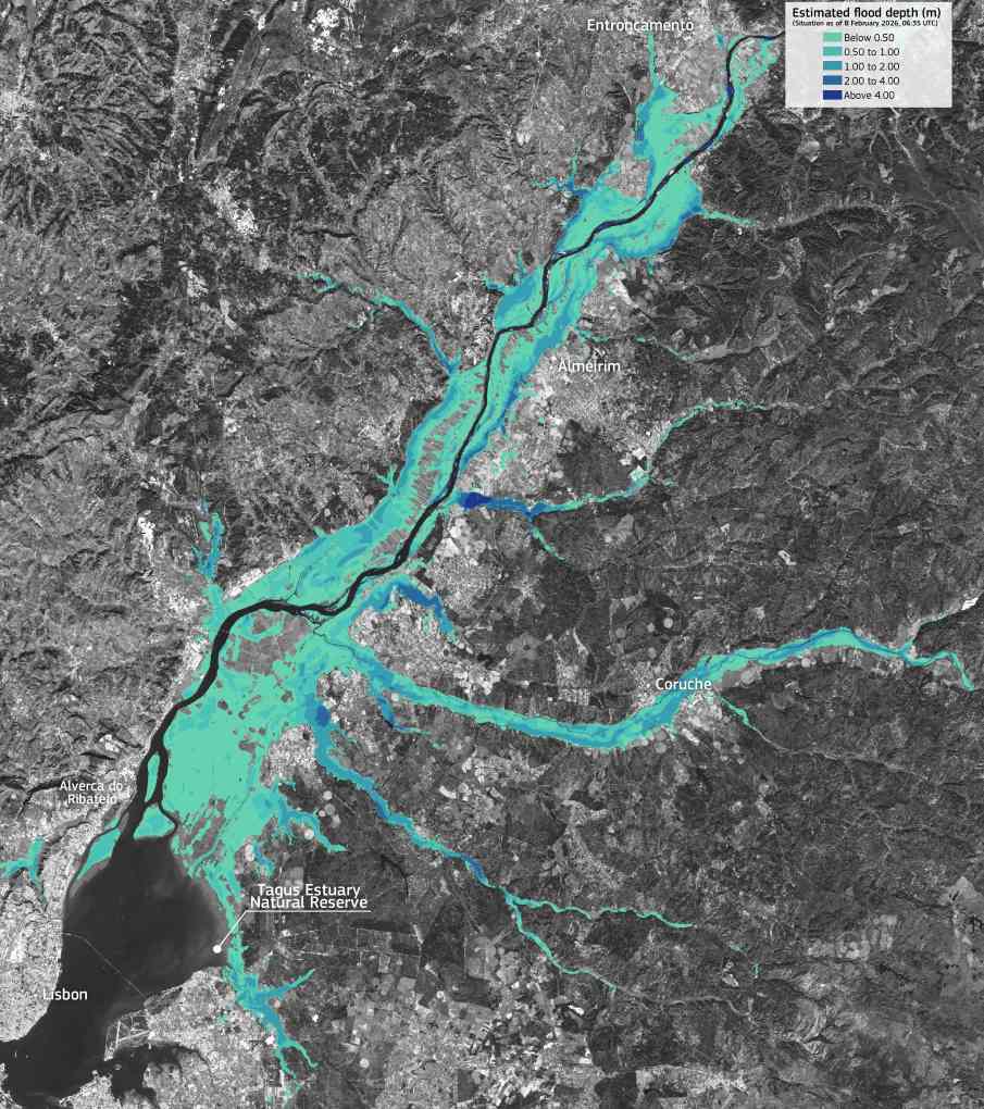Satellite Image: Tagus River, Portugal (s. floods)