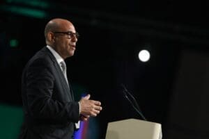 Home Image: Simon Stiell at COP28 (2023)