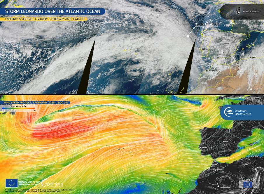 Satellite Image: Atlantic Ocean (s. Storm Leonardo)