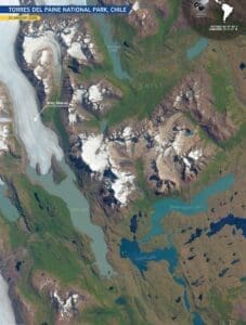 Home Satellite Image: Torres del Paine National Park, Chile