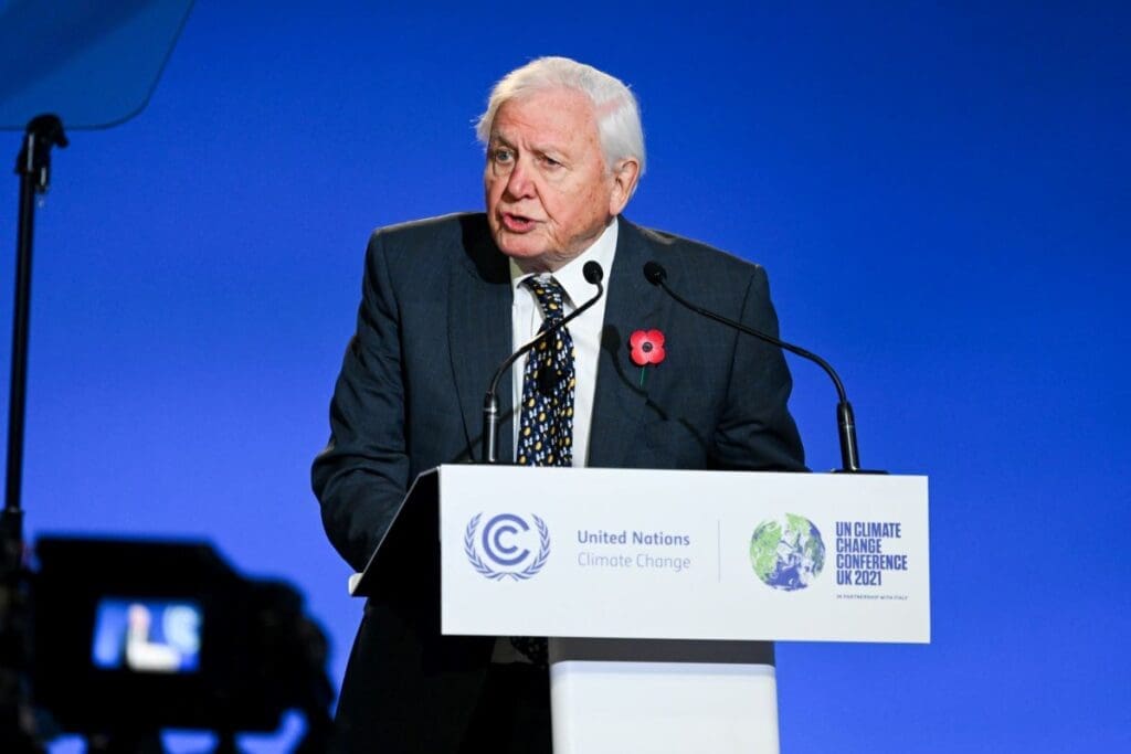 Image: Sir David Attenborough speaks at the Opening Ceremony for COP26 at the SEC, Glasgow (November 1, 2021)