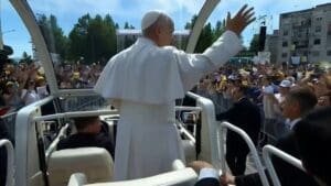 Home Image: Pope Leo XIV meets with residents of the ‘Land of Fires’