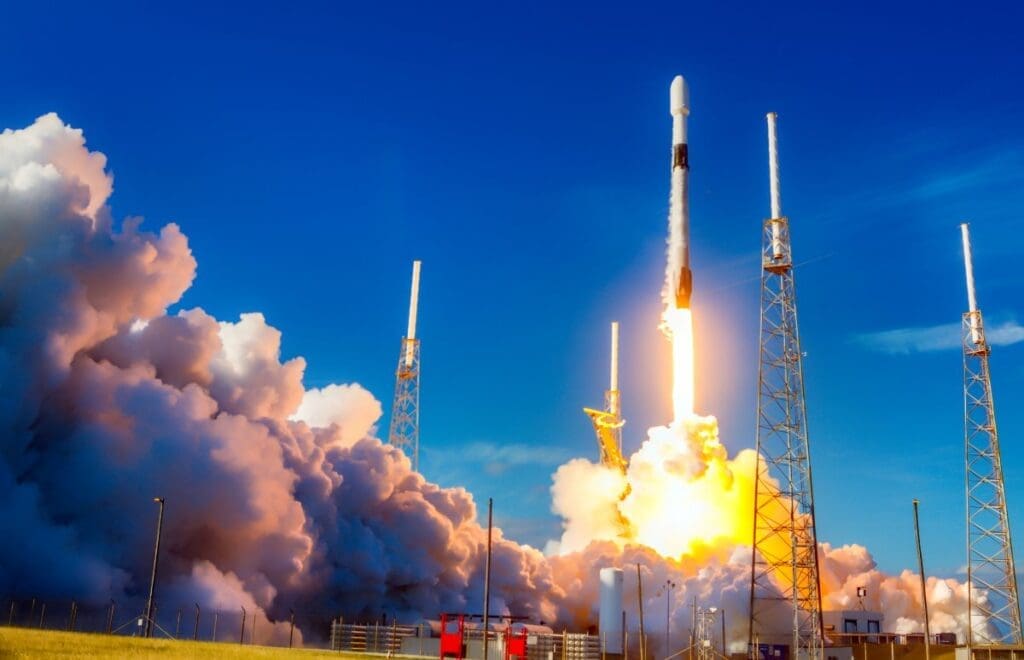 Home Image: space ship on blue sky during daytime