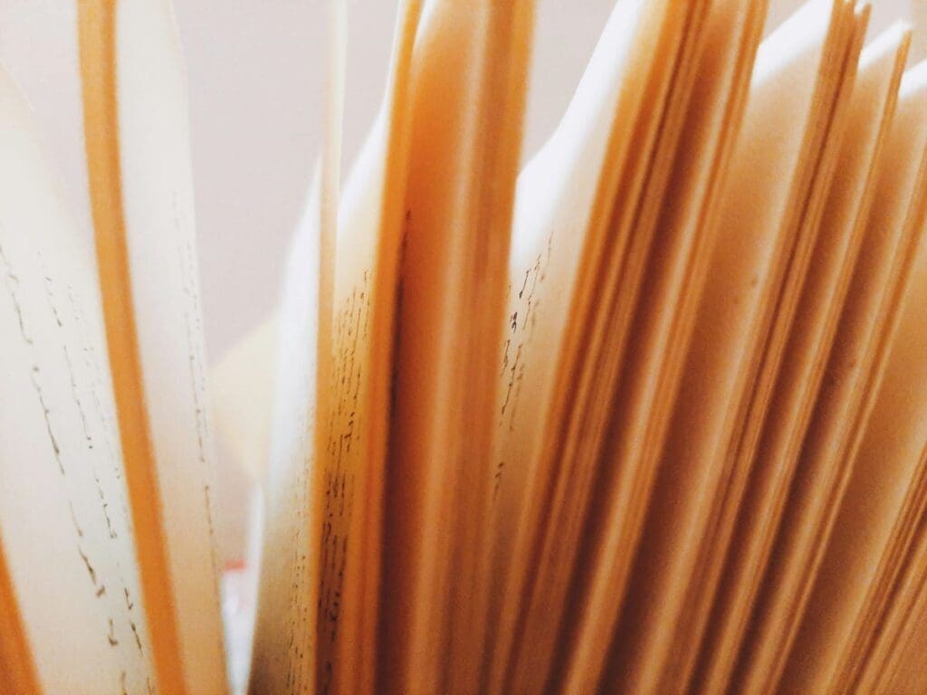 Home Image: Detailed close-up of vintage book pages