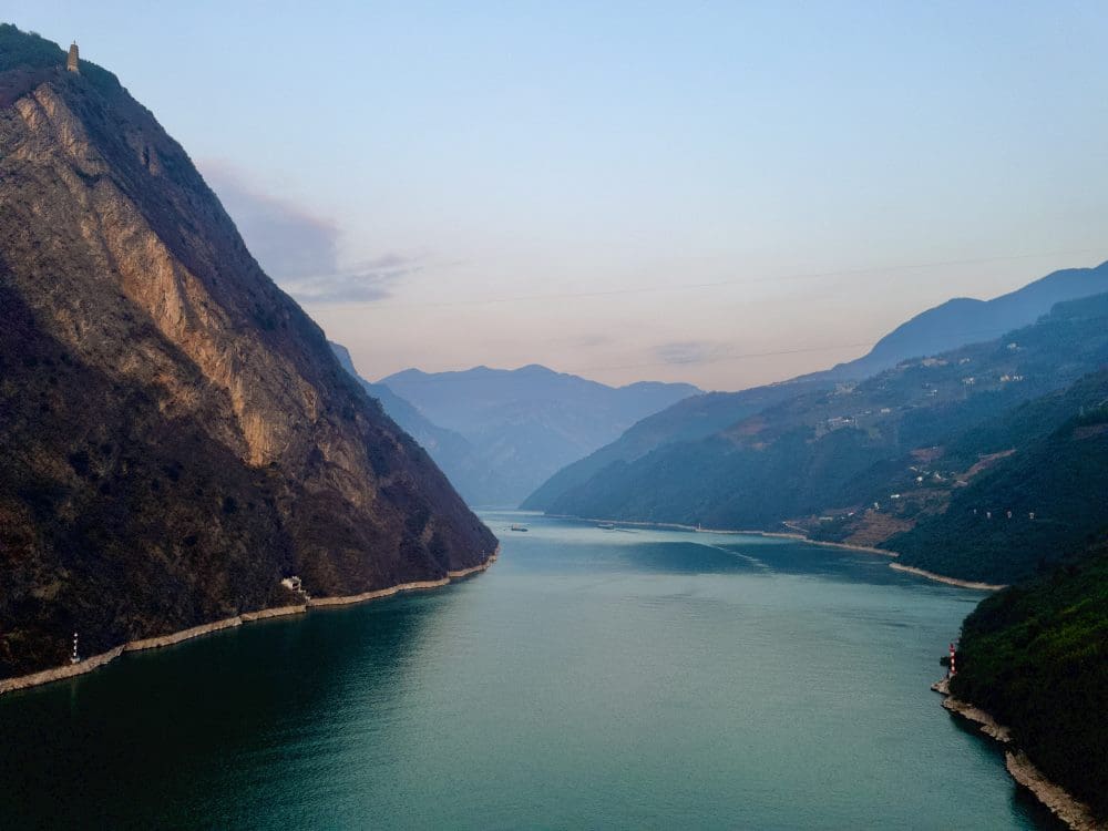 Image: body of water surrounded by mountains