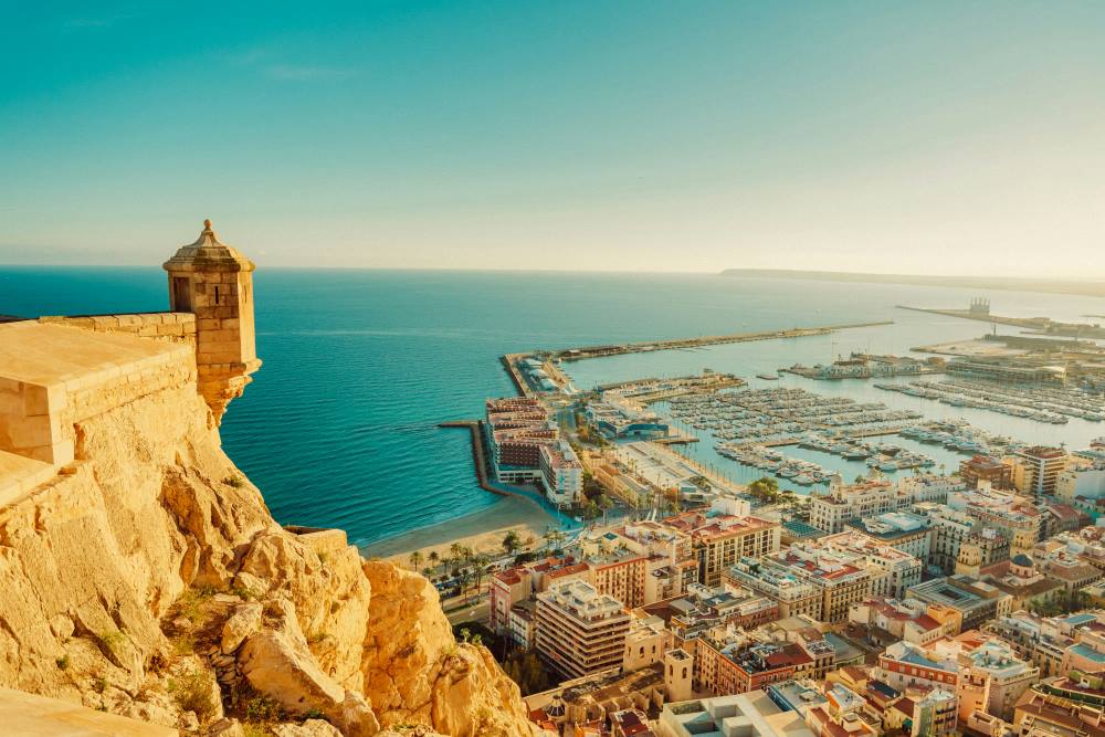 Image; a view of a city from a high point - Alicante, Spain