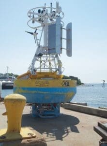 Home Image: surface buoy carrying meteorological sensors and satellite transmitters