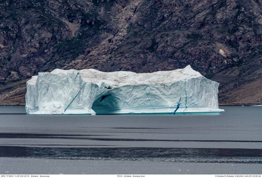 Home Image: Iceberg, observed from Polarstern on 10-08-2022 near 71.18°N and 25.21°W