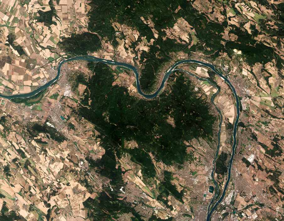 Satellite Image: Danube river, Hungary
