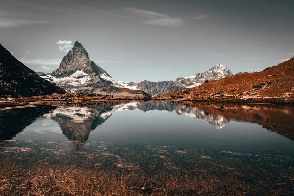 Home Image: Landscape of the Matterhorn and its reflection (s. glacier extinction worldwide)