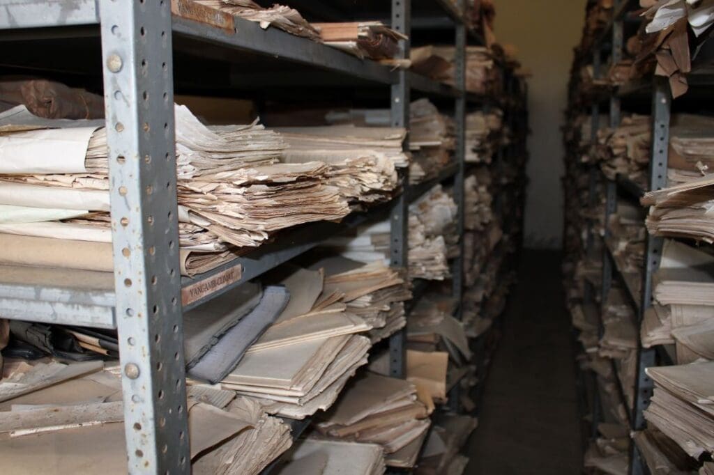 Home Image: The shelves shown contain thousands of paper-based meteorological records spanning several decades, and form the foundation of the climate data rescue efforts